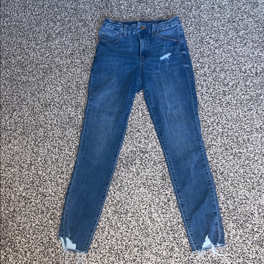 Women's Blue Distressed Jeans